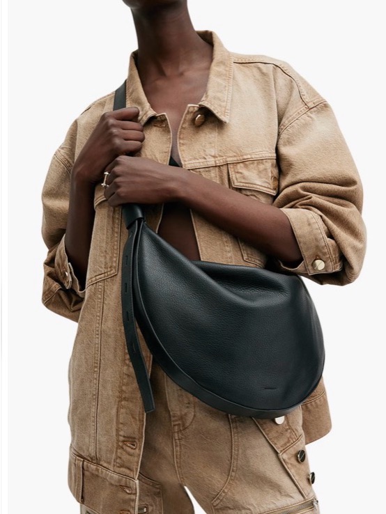 All Saints Brown Crescent Crossbody Bag